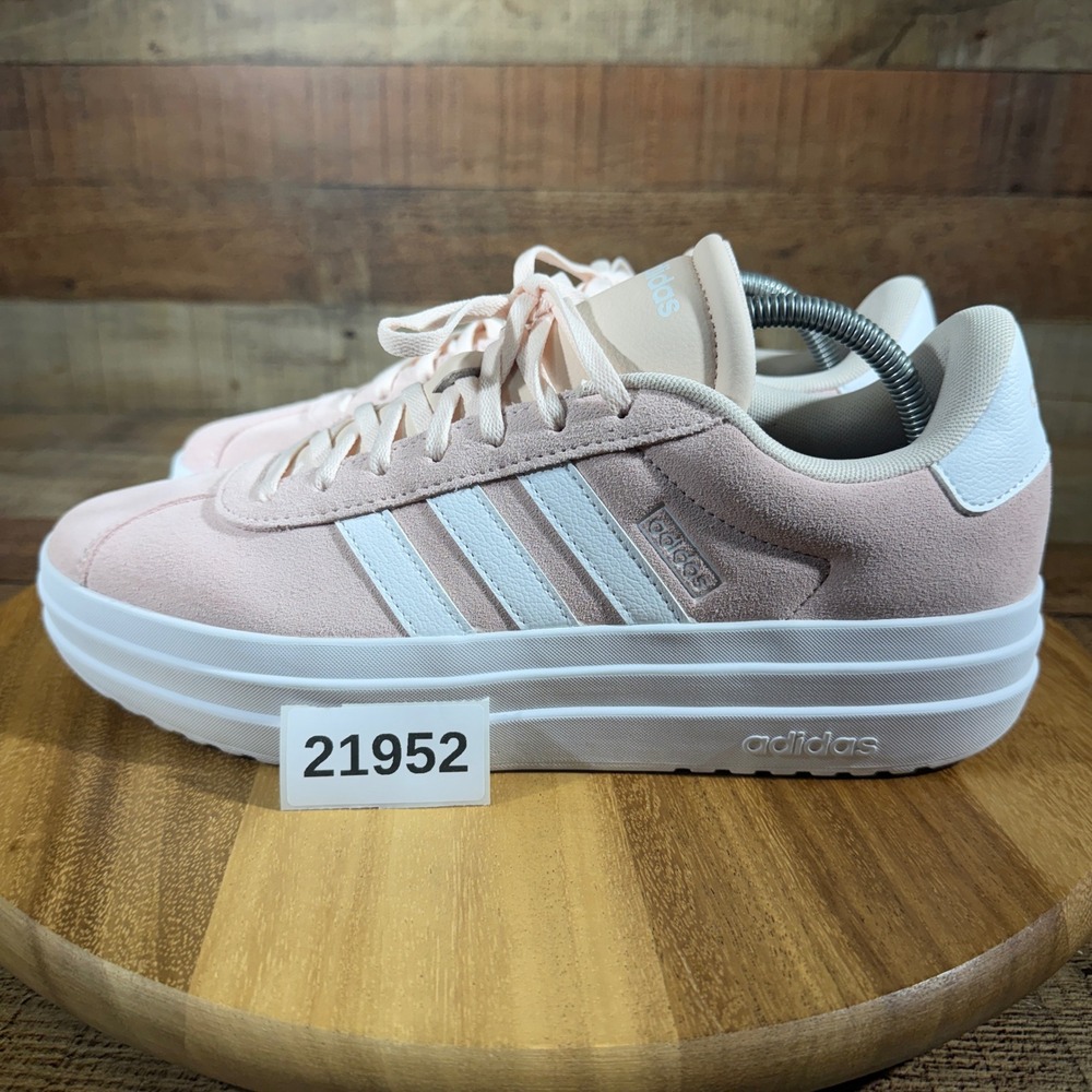 Adidas VL Court Bold Platform Sneakers Womens 11 Pink Suede IH9996 Low Top Shoes